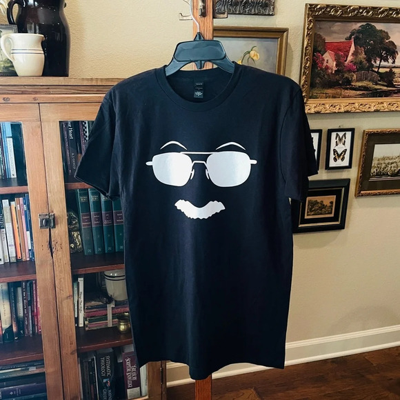 Stan Lee face silhouette unisex short sleeve tee Marvel Comics SZ M black white - Picture 2 of 6